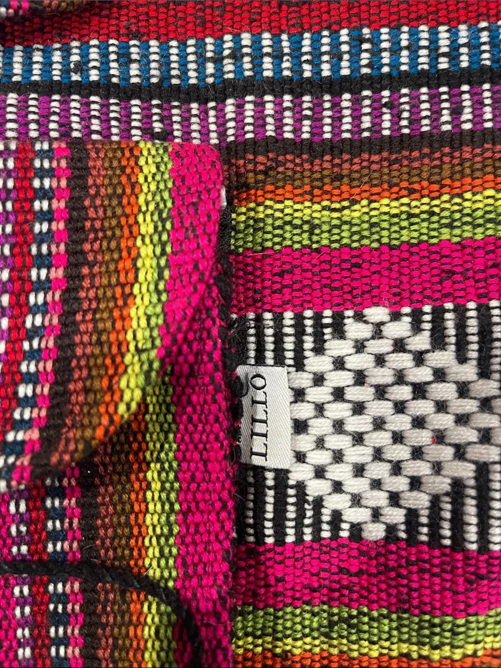 Boho Multicolor Woven Tote Bag - Pink Striped Shoulder Bag